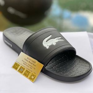 LACOSTE MENS CROC SLIDES BLACK